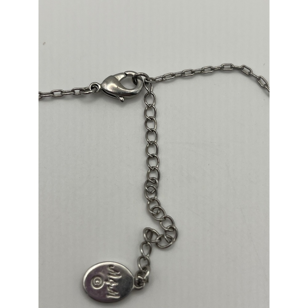 M4M Dangle Necklace Women 16-18" Blue Purple Excellent Signed Crystal Choker - Picture 5 of 9